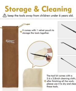 hygger Long Stainless Steel Premium Aquarium Tools, 4 PCS Aquatic Plant Tweezers Scissors Spatula Kits Comes with 1 Cleaning Cloth, for Fish Tank Starters