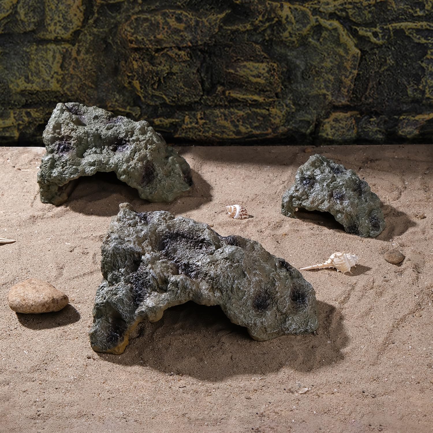 IBWell Resin Leopard Gecko Hide, True to Nature Reptile Rock for Bearded Dragon Hideout Snake Hides for Ball Pythons, Tortoise House Terrarium DÉCor - Small