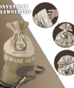 IC ICLOVER Snake Reptile Bag with Drawstring, 20 x 28 Inch Heavy Duty Large Snake Hunting Sack Pouch with Sewn Bottom Corners for Moving Transporting Capturing Hunting Catching...