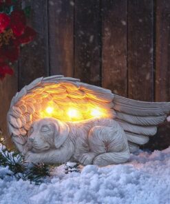 iHeartDogs Dog Memorial Gifts - Forever My Guardian Angel Garden Solar Light - Pet Memorial Stone