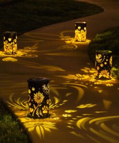 iHeartDogs Pet Memorial Gifts - Artisan Shadow Solar Lantern 'Sunflowers & Paws' - This Pet Loss Gift Feeds 7 Shelter Pets in Honor of Your Departed Pet