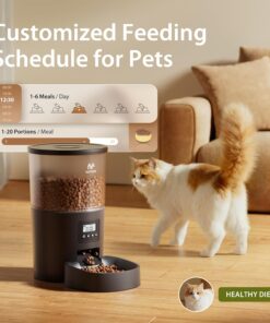 IMIPAW Automatic Cat Feeders, 3L Timed Cat Dry Food Dispenser, Dual Power Supply, Programmable Portion Size, 1-6 Meals Per Day, Auto Pet Feeder for Cats and Small Dogs, with...