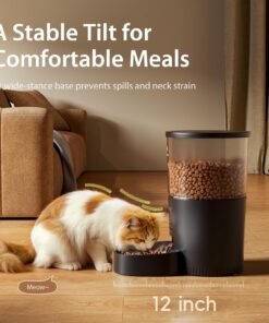 IMIPAW Automatic Cat Feeders, 3L Timed Cat Dry Food Dispenser, Dual Power Supply, Programmable Portion Size, 1-6 Meals Per Day, Auto Pet Feeder for Cats and Small Dogs, with...