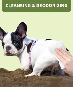 IMMHABI 400 Unscented Pet Wipes for Paws and Butt Plant Based Hypoallergenic Pets Cleansing & Deodorizing Anal Gland Hygienic Puppy Wipes for Dogs