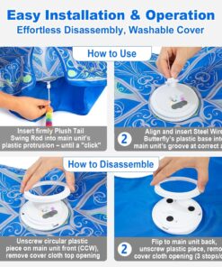 Interactive Cat Toys for Indoor Cats,[Newly Upgraded] Rechargeable Touch Activated Hide and Seek Kitten Toys for Bored Indoor Adult Cats with Fluttering (Blue)