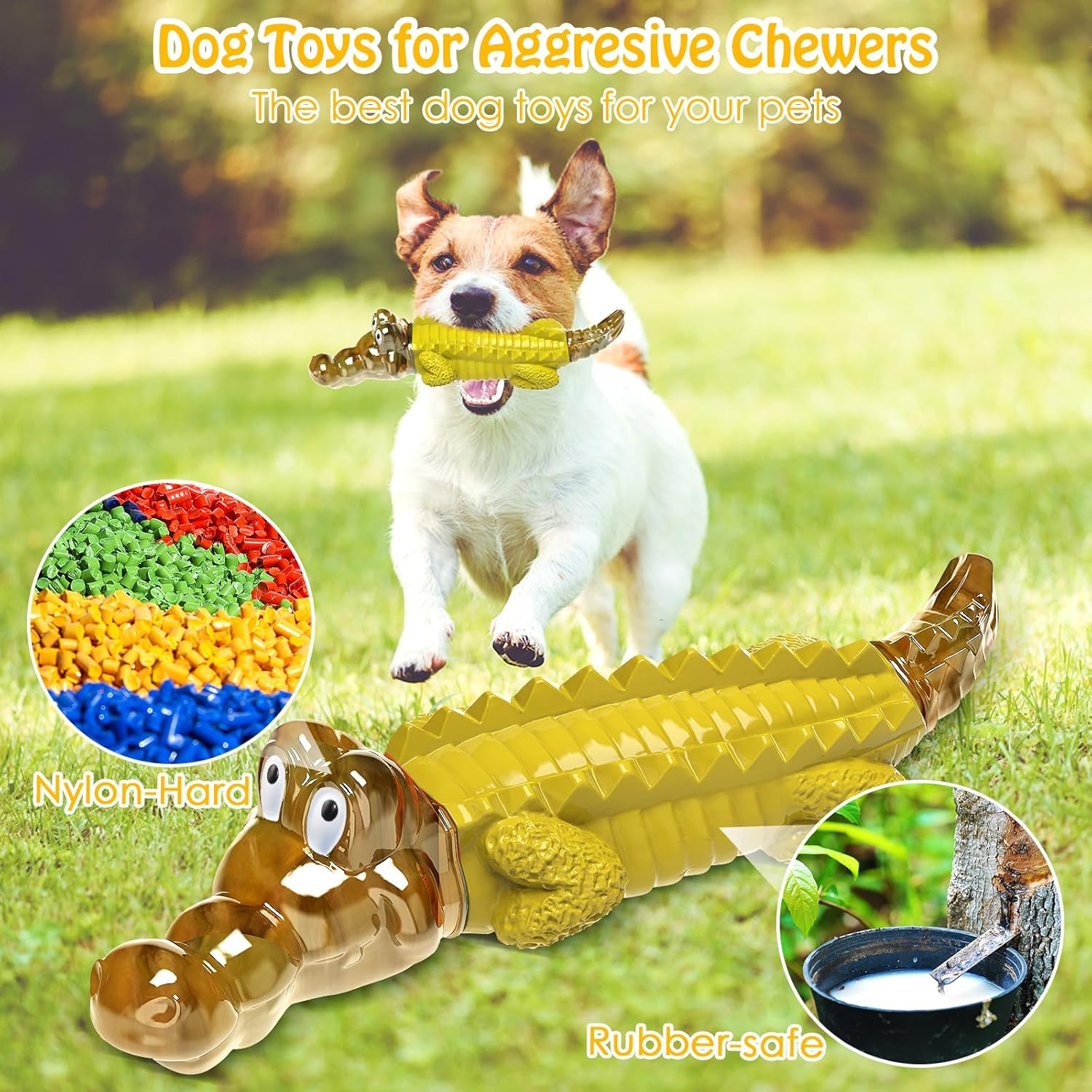 Jeefome Indestructible Dog Chew Toys for Aggressive Chewers - Boredom and Stimulating Dog Toys for Small/Medium/Large Breed for Teeth Cleaning and Training