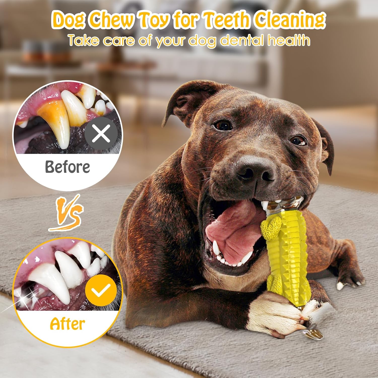 Jeefome Indestructible Dog Chew Toys for Aggressive Chewers - Boredom and Stimulating Dog Toys for Small/Medium/Large Breed for Teeth Cleaning and Training