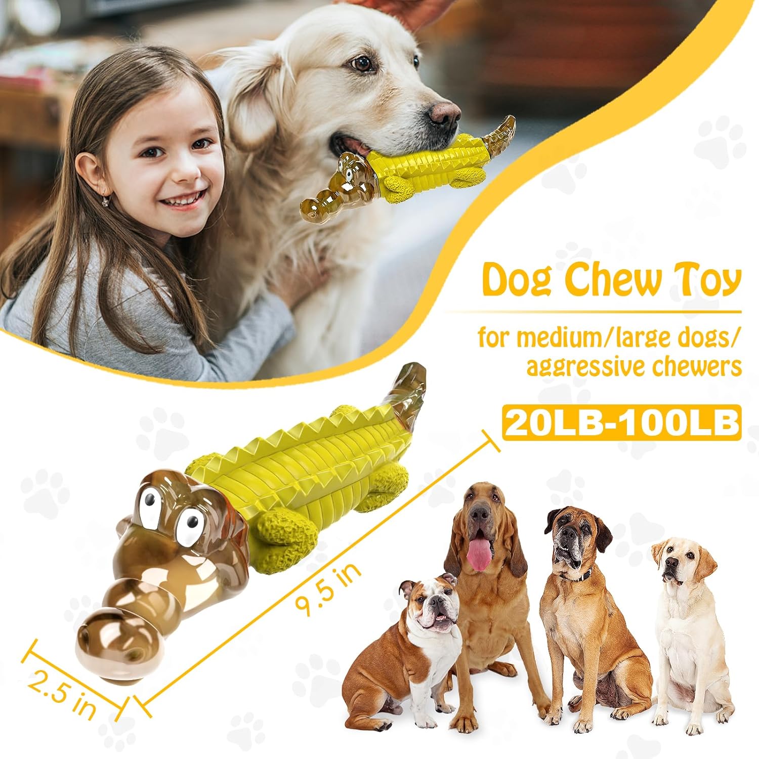 Jeefome Indestructible Dog Chew Toys for Aggressive Chewers - Boredom and Stimulating Dog Toys for Small/Medium/Large Breed for Teeth Cleaning and Training
