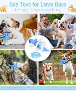 Jeefome Tough Dog Chew Toys for Aggressive Chewers, Indestructible Dog Toy to Keep Them Busy & Reduce Boredom for Medium, Large Dogs, Milk Flavor