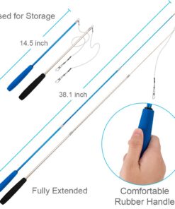 JIARON Cat Toys Feather Toy, 2PCS Retractable Wand and 10PCS Replacement Teaser with Bell Refills, Interactive Catcher and Funny Exercise for Kitten.