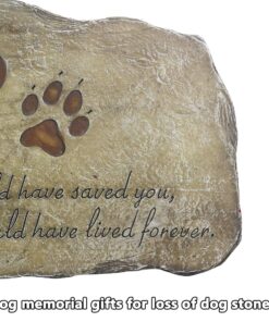 jinhuoba Paw Prints Dog Pet Memorial Stones, Pet Garden Stone Grave Marker for Dog or Cat, Hand-Painted Pet Memorial Gift Loss Gifts Sympathy Gifts for Dogs or Cats Indoor or...