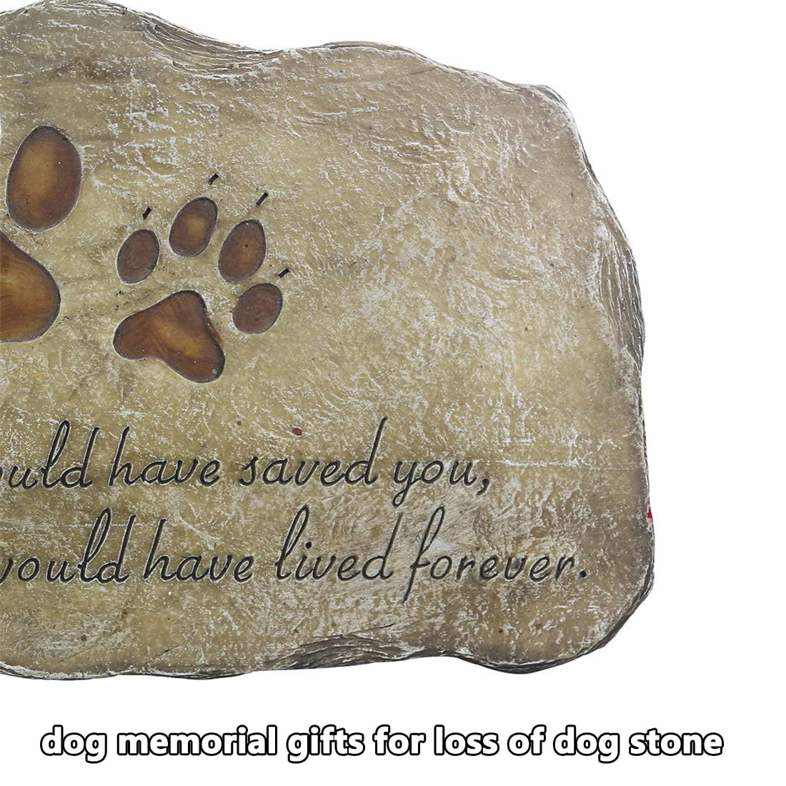 jinhuoba Paw Prints Dog Pet Memorial Stones, Pet Garden Stone Grave Marker for Dog or Cat, Hand-Painted Pet Memorial Gift Loss Gifts Sympathy Gifts for Dogs or Cats Indoor or...