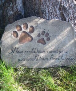 jinhuoba Paw Prints Dog Pet Memorial Stones, Pet Garden Stone Grave Marker for Dog or Cat, Hand-Painted Pet Memorial Gift Loss Gifts Sympathy Gifts for Dogs or Cats Indoor or...