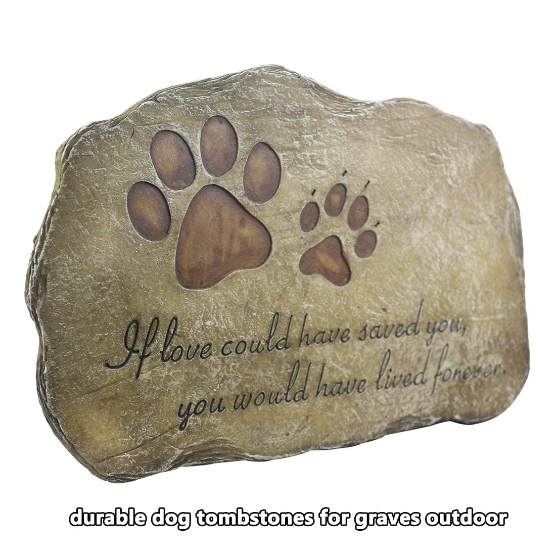 jinhuoba Paw Prints Dog Pet Memorial Stones, Pet Garden Stone Grave Marker for Dog or Cat, Hand-Painted Pet Memorial Gift Loss Gifts Sympathy Gifts for Dogs or Cats Indoor or...