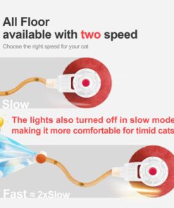 Jkanti Interactive Cat Toys for Indoor Cats,The 3rd Generation Agile Moving Cat Ball with Elastic Mesh Tail,Automatic Kitten Toys for Bored Indoor Cats,Motion Activated (Orange)