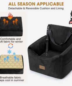 JOEJOY Dog Car Seats for Small Medium Dogs Under 35lbs, Dog Booster Seat with Detachable Washable Cover and Cushion, Memory Foam Pet Car Seat with Safety Belt and Storage...