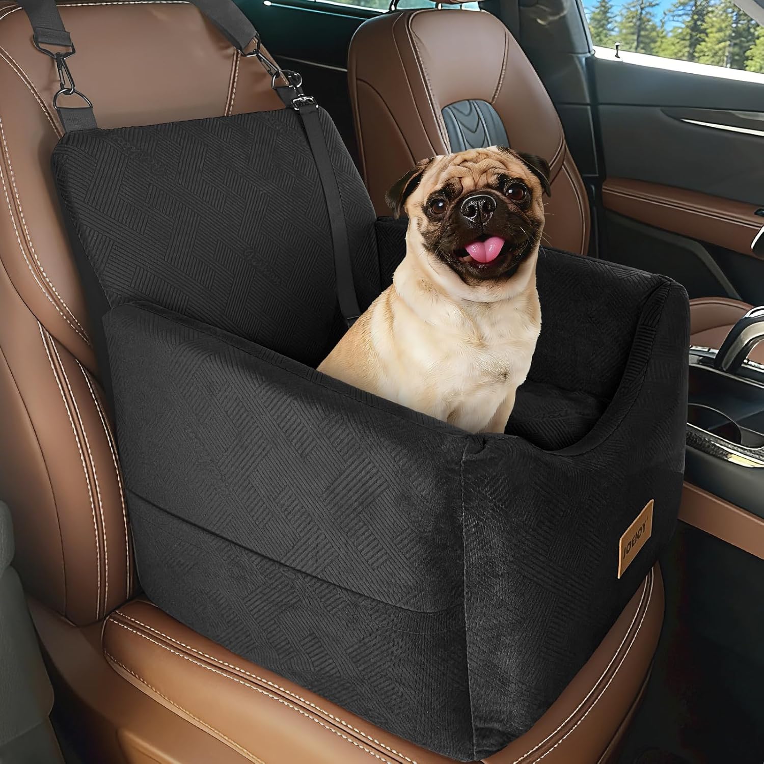 JOEJOY Dog Car Seats for Small Medium Dogs Under 35lbs, Dog Booster Seat with Detachable Washable Cover and Cushion, Memory Foam Pet Car Seat with Safety Belt and Storage...