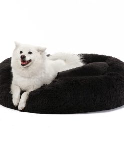 JOLLYVOGUE Dog & Cat Bed, Calming Anti-Anxiety Pet Bed for Small Dogs, Fluffy Donut Cushion for Small and Medium Pets (20