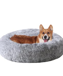 JOLLYVOGUE Dog & Cat Bed, Calming Anti-Anxiety Pet Bed for Small Dogs, Fluffy Donut Cushion for Small and Medium Pets (20