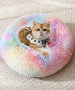 JOLLYVOGUE Dog & Cat Bed, Calming Anti-Anxiety Pet Bed for Small Dogs, Fluffy Donut Cushion for Small and Medium Pets (20