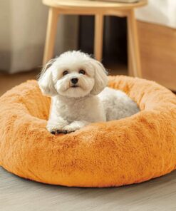 JOLLYVOGUE Dog & Cat Bed, Calming Anti-Anxiety Pet Bed for Small Dogs, Fluffy Donut Cushion for Small and Medium Pets (20
