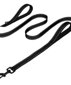 Joytale Dog Leash, 6 FT Double-Sided Reflective, Padded Handle Nylon Heavy Duty Leashes for Medium & Large Dogs Walking, Black