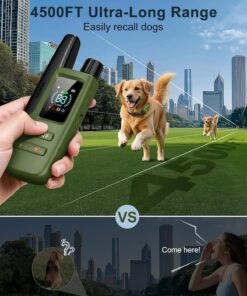 Jugbow Dog Shock Collar - 4500FT Dog Training Collar with Remote, IPX8 Waterproof Electric Dog Collar with 4 Training Modes, Security Lock, Rechargeable eCollar for 10-120lbs...