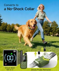 Jugbow Shock Collar for 2 Dogs (10-120lbs) - 4200FT Dog Training Collar with Remote, IPX8 Waterproof Electric Collar with 4 Training Modes, Rechargeable E-Collar for Large...