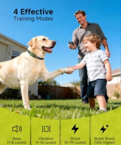 Jugbow Shock Collar for 2 Dogs (10-120lbs) - 4200FT Dog Training Collar with Remote, IPX8 Waterproof Electric Collar with 4 Training Modes, Rechargeable E-Collar for Large...