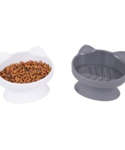 Kitty City Elevated Cat Bowls (Set of 2), Whisker-Friendly Raised Cat Food & Water Dishes, Modern Pedestal Design, Dishwasher Safe, 6.5 oz Each – Pink & Teal
