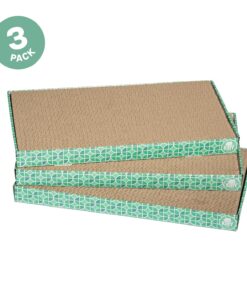 Kitty City XL Wide Corrugate Cat Scratchers 3 Pieces, Cat Scratching, Cat Scratch Pad, Door Clips, Furniture Protectors from Cat Scratching