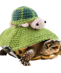 Knitted Turtle Sweater for Pet Tortoise - 7.48 Inch Cute Warm Shell Costume for Small Turtle (Green, Medium)