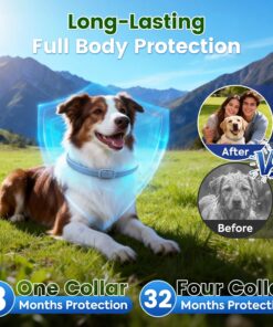 KOOSA Flea and Tick Collar for Dogs, 4 Packs Flea Collar for Dogs with Natural Essential Oils, Waterproof & Adjustable Flea and Tick Prevention Collar for Small Medium Large...