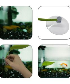 KVZVK 2Pcs Tree Frog Tank Leaf Decorations,Leaf Shape Basking Platform with Suction Cups for Leopard Gecko Tank Accessories for African Dwarf Frog