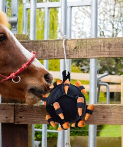 La La Pet Hanging Carrot Feeding Ball Interactive Feed Toy Relieve Stress and Avoid Boredom Equine Pony Cattle and Goat Treat Hay Balls Horse Stable Supplies Black