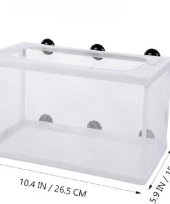 Large Fish Breeder Net with Suction Cups Nylon Mesh Fish Fry Hatchery Breeder Isolation Box Separation Net for Plants/Shrimp on Aquarium Tank
