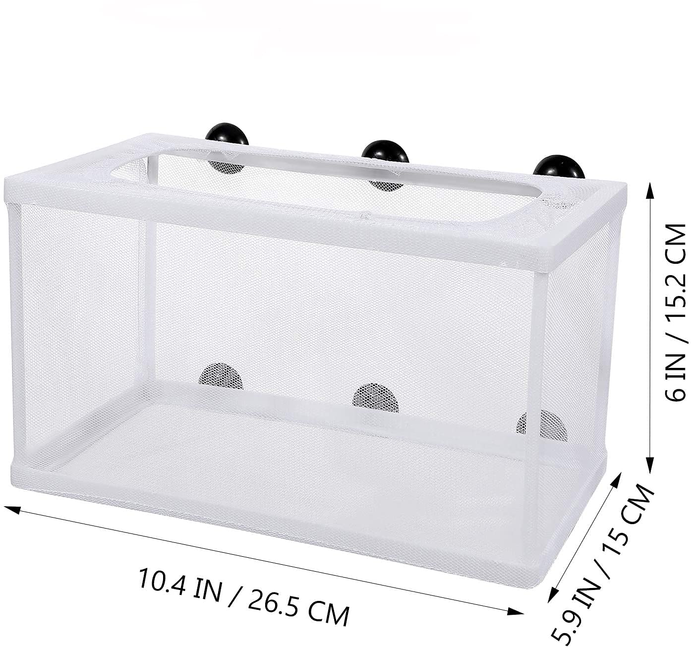Large Fish Breeder Net with Suction Cups Nylon Mesh Fish Fry Hatchery Breeder Isolation Box Separation Net for Plants/Shrimp on Aquarium Tank