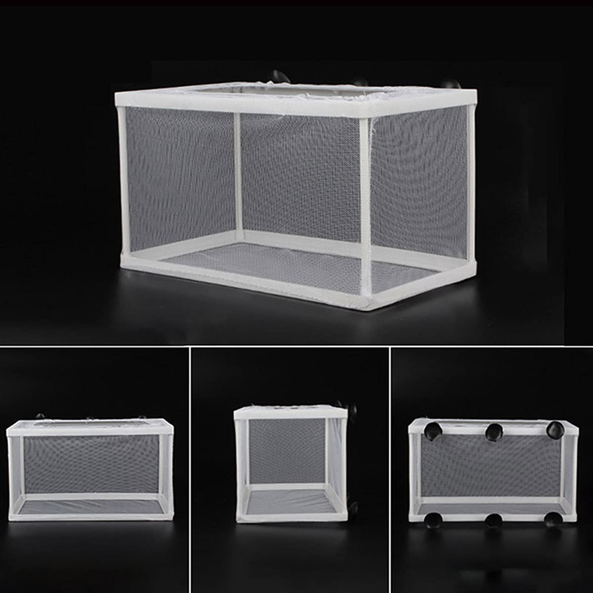 Large Fish Breeder Net with Suction Cups Nylon Mesh Fish Fry Hatchery Breeder Isolation Box Separation Net for Plants/Shrimp on Aquarium Tank