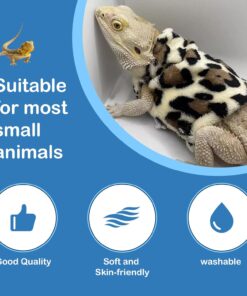 Lizard Clothes Bearded Dragon Hoodie Sweater Jacket Small Pet Costume Flannel Apparel for Reptiles Party Cosplay Props Chameleon Outfit Reptile Clothing Accessories（Leopard）