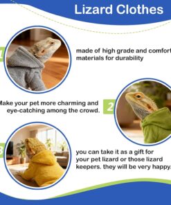 Lizard Clothes for Bearded Dragons Reptile Apparel Handmade Cotton Material Hoodies Gift for Lizards, Bearded Dragons, Crested Geckos, and Chameleons(Grey)