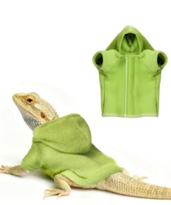 Lizard Clothes for Bearded Dragons Reptile Apparel Handmade Cotton Material Hoodies Gift for Lizards, Bearded Dragons, Crested Geckos, and Chameleons(Grey)
