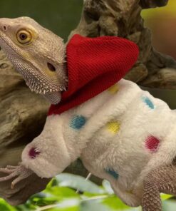 Lizard Clothes for Bearded Dragons Reptile Apparel Handmade Cotton Material Hoodies Gift for Lizard Small Animal Gecko Chameleon(Dot Pattern)