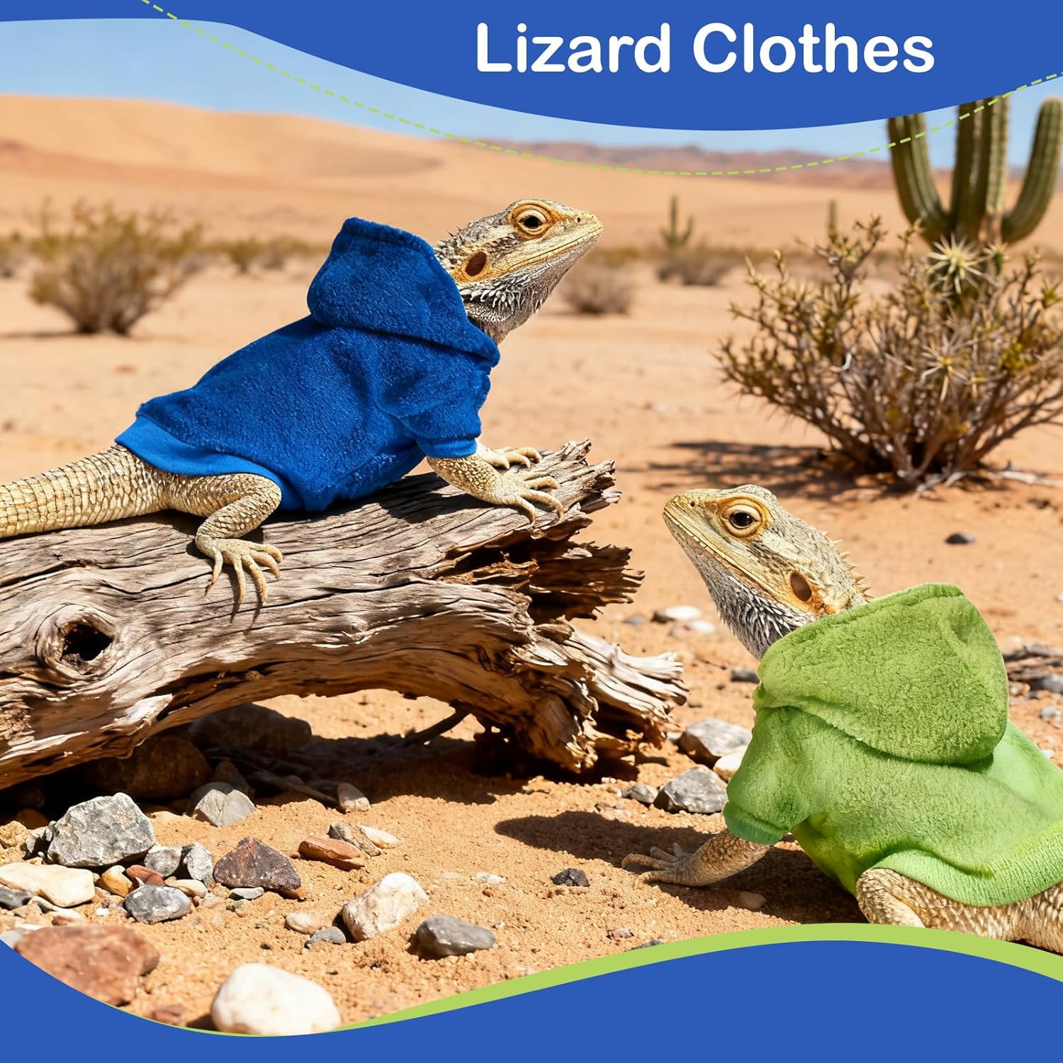 Lizard Clothes for Bearded Dragons Reptile Apparel Handmade Cotton Material Hoodies Gift for Lizards, Bearded Dragons, Crested Geckos, and Chameleons(Mint Green)