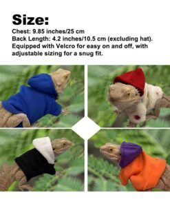 Lizard Clothes for Bearded Dragons Reptile Apparel Handmade Cotton Material Hoodies Gift for Lizard Small Animal Gecko Chameleon(Orange and purple)