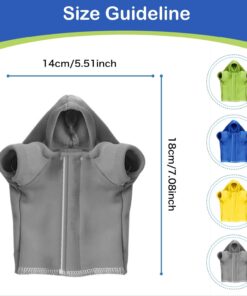 Lizard Clothes for Bearded Dragons Reptile Apparel Handmade Cotton Material Hoodies Gift for Lizards, Bearded Dragons, Crested Geckos, and Chameleons(Grey)