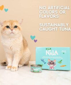 LOVE, NALA - Natural Adult Cat Wet Food - FLAKED Tuna with Carrot & Green Pea in Broth - Grain Free, Non-GMO, Lean Protein, Added Minerals & Vitamins - 12 Pack, 2.4 lbs.