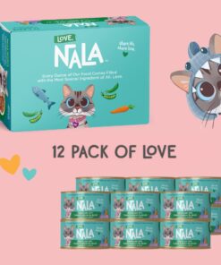 LOVE, NALA - Natural Adult Cat Wet Food - FLAKED Tuna with Carrot & Green Pea in Broth - Grain Free, Non-GMO, Lean Protein, Added Minerals & Vitamins - 12 Pack, 2.4 lbs.