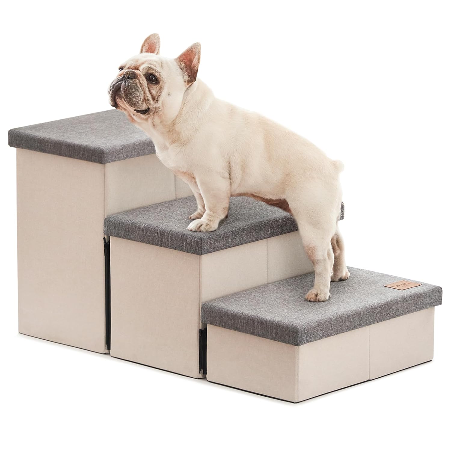 Love's cabin Dog Stairs for High Bed 18" H, Foldable Pet Stairs for Small Medium or Large Dogs Puppy with Storage for Bed or Couch, Cat Dog Steps Ramp with Zip up to 200 lbs,...