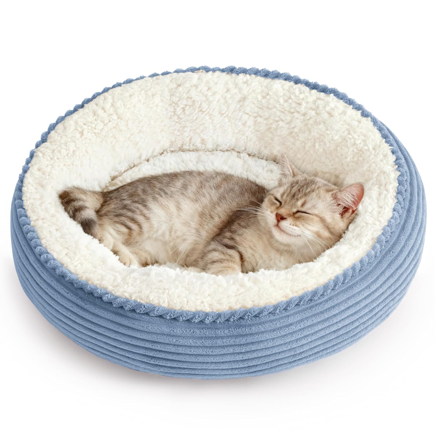 Love's cabin Round Donut Cat and Dog Cushion Bed, 20in Pet Bed for Cats or Small Dogs, Anti-Slip Water-Resistant Bottom, Super Soft Durable Fabric Pet beds, Washable Cat Dog Bed...