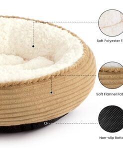 Love's cabin Round Donut Cat and Dog Cushion Bed, 20in Pet Bed for Cats or Small Dogs, Anti-Slip & Water-Resistant Bottom, Super Soft Durable Fabric Pet beds, Washable Luxury...